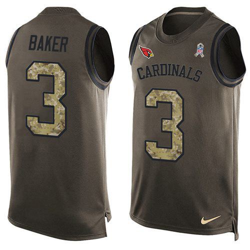 Cardinals #3 Budda Baker Green Men's Stitched Limited Salute To Service Tank Top Jersey