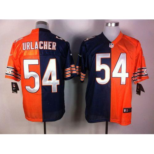Chicago Bears #54 Brian Urlacher Navy Blue/Orange Men's Stitched Elite Split Jersey Men's