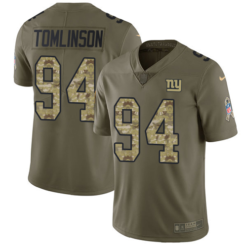 New York Giants #94 Dalvin Tomlinson Olive/Camo Men's Stitched Limited 2017 Salute To Service Jersey Men's