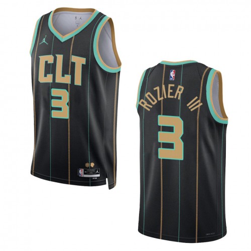 Charlotte Charlotte Hornets #3 Terry Rozier III Unisex Black 2022-23 Swingman Jersey - City Edition Mens