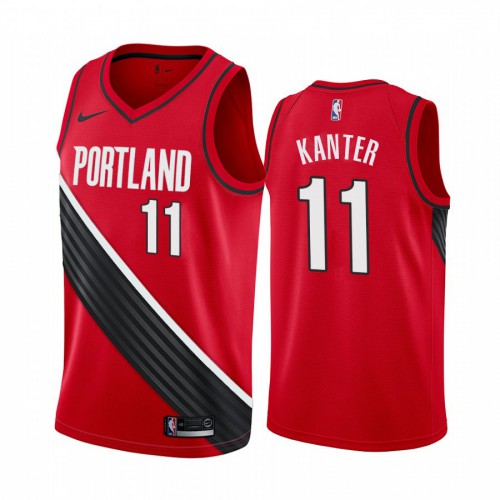 Portland Trail Blazers #11 Enes Kanter Red Womens Swingman Statement Edition 2019/2020 Jersey Womens
