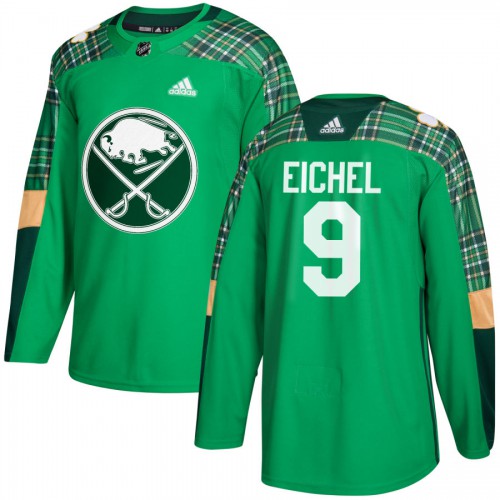 Adidas Buffalo Sabres #9 Jack Eichel adidas Green St. Patrick's Day Authentic Practice Stitched Jersey Men's
