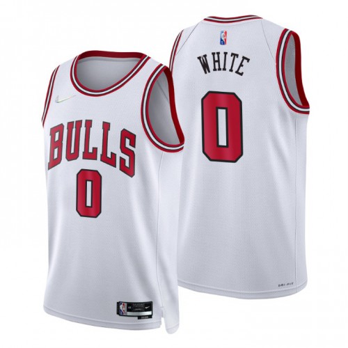 Chicago Bulls #0 Coby White White Mens 2021-22 75th Anniversary Diamond Swingman Jersey - Association Edition Mens