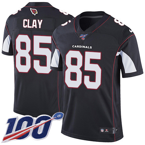 Arizona Cardinals #85 Charles Clay Black Alternate Men's Stitched 100th Season Vapor Limited Jersey Men's