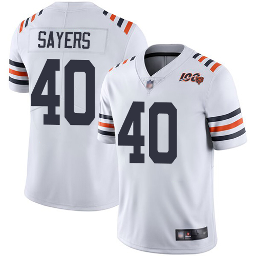 Chicago Bears #40 Gale Sayers White Alternate Men's Stitched Vapor Untouchable Limited 100th Season Jersey Men's