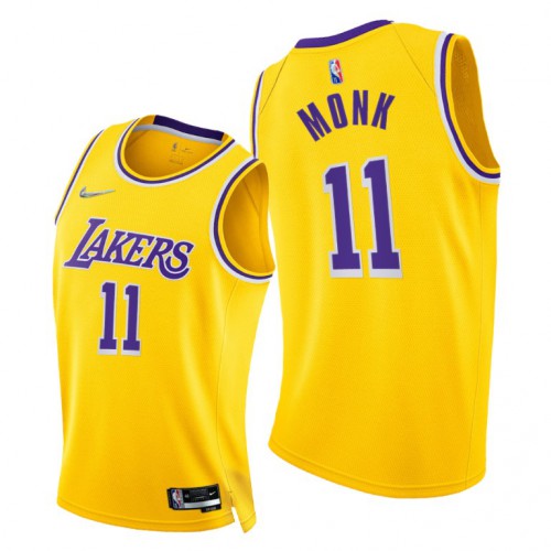 Los Angeles Lakers #11 Malik Monk Mens 2021-22 75th Diamond Anniversary Jersey Gold Mens