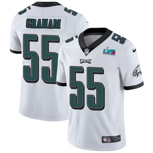 Eagles #55 Brandon Graham White Super Bowl LVII Patch Men's Stitched Vapor Untouchable Limited Jersey