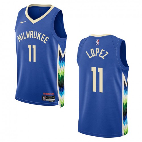 Milwaukee Milwaukee Bucks #11 Brook Lopez Unisex Royal 2022-23 Swingman Jersey - City Edition Mens
