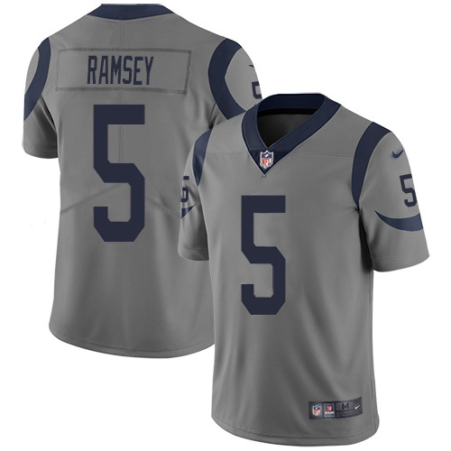 Rams #5 Jalen Ramsey Gray Men's Stitched Limited Inverted Legend Jersey
