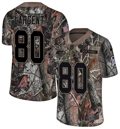 Seahawks #80 Steve Largent Camo Youth Stitched Limited Rush Realtree Jersey