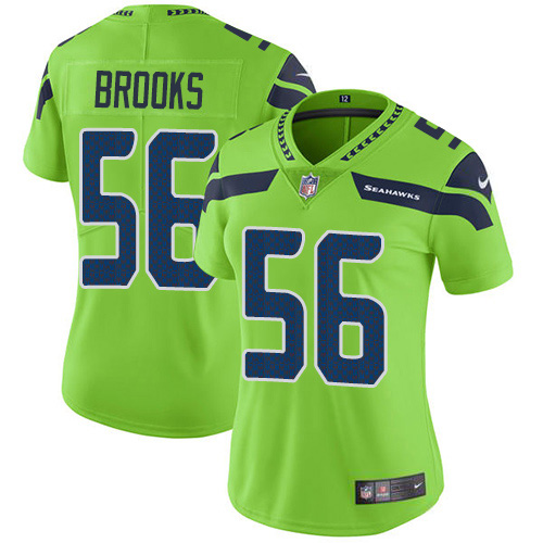 Seattle Seahawks #56 Jordyn Brooks Green Women's Stitched Limited Rush Jersey Womens