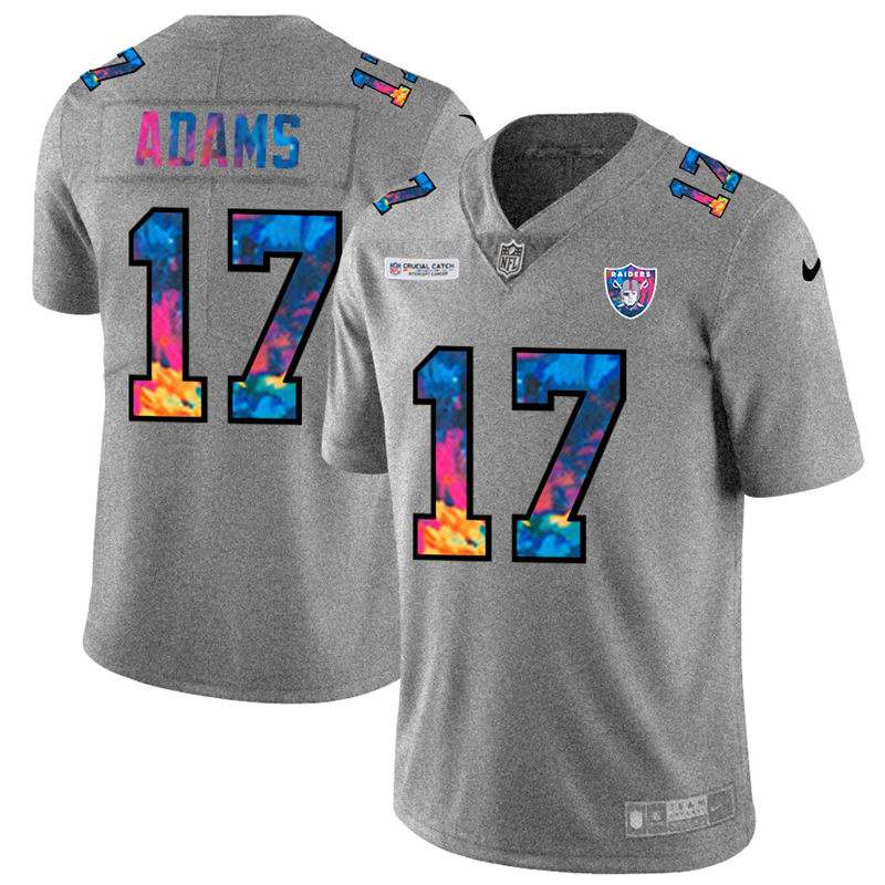 Las Vegas Raiders #17 Davante Adams Men's Multi-Color 2020 Crucial Catch Jersey Greyheather