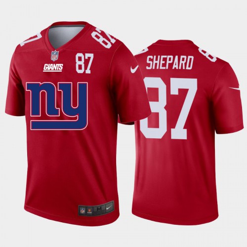 New York New York Giants #87 Sterling Shepard Red Men's Big Team Logo Player Vapor Limited Jersey Men's
