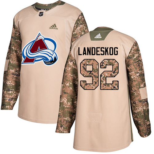 Adidas Colorado Avalanche #92 Gabriel Landeskog Camo Authentic 2017 Veterans Day Stitched Jersey Men's