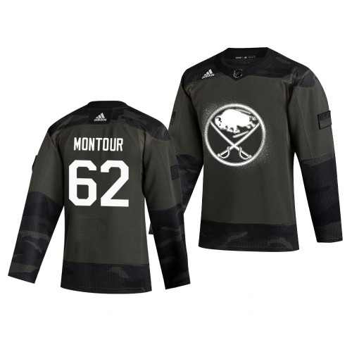 Buffalo Buffalo Sabres #62 Brandon Montour Adidas 2019 Veterans Day Men's Authentic Practice Jersey Camo Men's