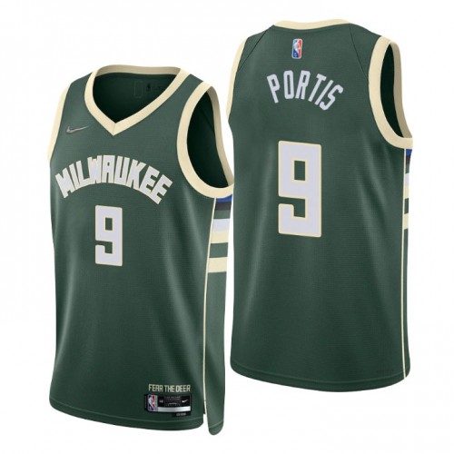 Milwaukee Bucks #9 Bobby Portis Green Mens 2021-22 75th Anniversary Diamond Swingman Jersey - Icon Edition Mens