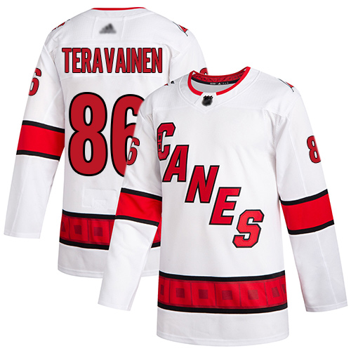 Adidas Carolina Hurricanes #86 Teuvo Teravainen White Road Authentic Stitched Youth Jersey Youth