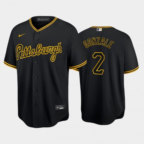 Pittsburgh Pittsburgh Pirates #2 Erik Gonzalez Game Men's Alternate Jersey - Black Men's