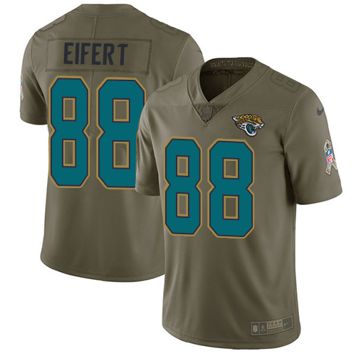 Jacksonville Jaguars #88 Tyler Eifert Olive Men's Stitched Limited 2017 Salute To Service Jersey Men's