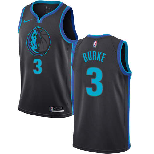 Dallas Mavericks #3 Trey Burke Anthracite Swingman City Edition 2018/19 Jersey Mens