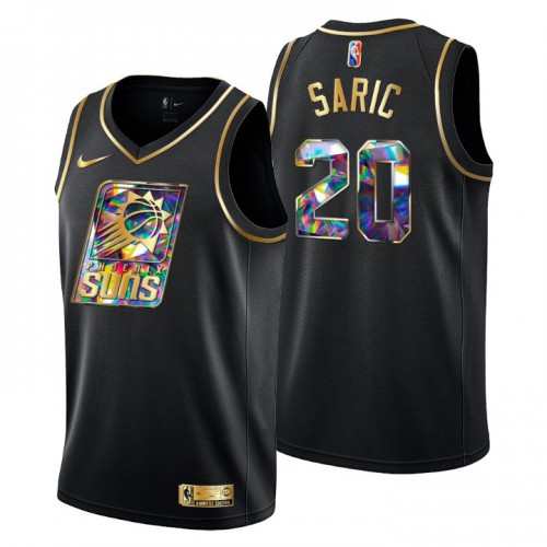 Phoenix Phoenix Suns #20 Dario Saric Mens Golden Edition Diamond Logo 2021/22 Swingman Jersey - Black Mens