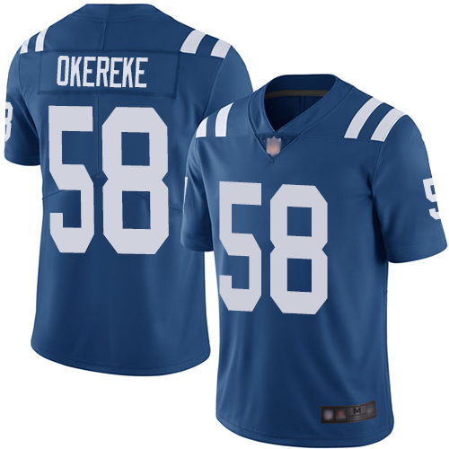Indianapolis Colts #58 Bobby Okereke Royal Blue Team Color Men's Stitched Vapor Untouchable Limited Jersey Men's