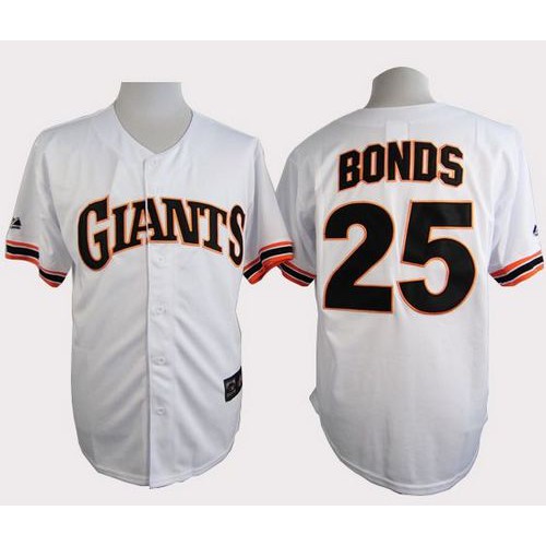 San Francisco Giants #25 Barry Bonds White 1989 Turn Back The Clock Stitched Jersey Men's