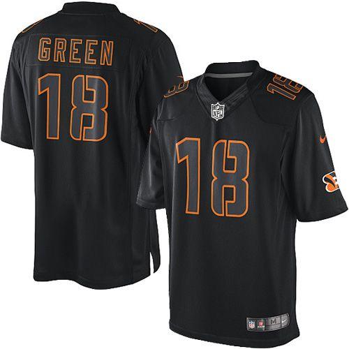 Cincinnati Bengals #18 A.J. Green Black Men's Stitched Impact Limited Jersey Men's