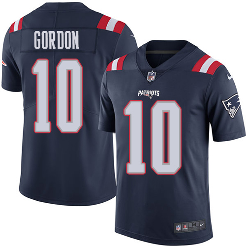 New England Patriots #10 Josh Gordon Navy Blue Youth Stitched Limited Rush Jersey Youth