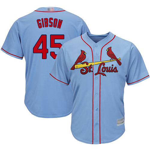 St.Louis Cardinals #45 Bob Gibson Light Blue Cool Base Stitched Youth Jersey Youth
