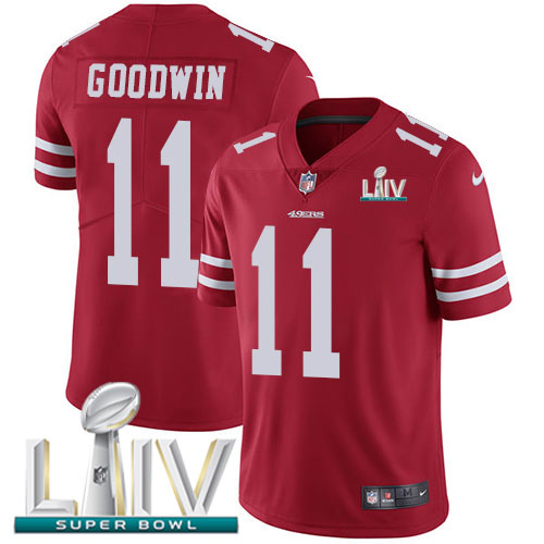 San Francisco 49ers #11 Marquise Goodwin Red Super Bowl LIV 2020 Team Color Youth Stitched Vapor Untouchable Limited Jersey Youth