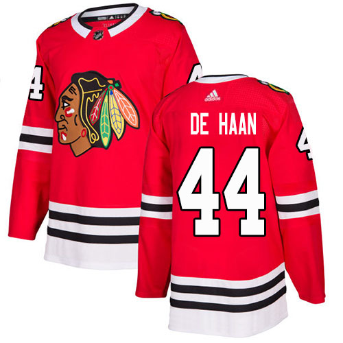 Adidas Chicago Blackhawks #44 Calvin De Haan Red Home Authentic Stitched Youth Jersey Youth