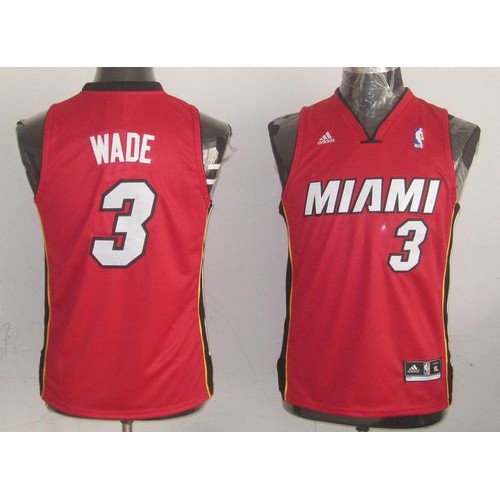 Miami Heat #3 Dwyane Wade Red Stitched Youth Jersey Youth