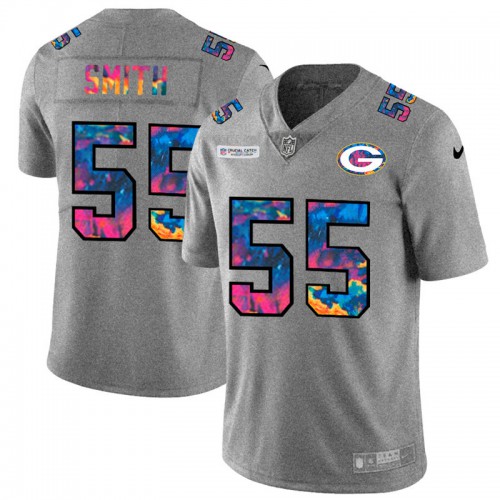 Green Bay Green Bay Packers #55 Za'Darius Smith Men's Multi-Color 2020 Crucial Catch Jersey Greyheather Men's