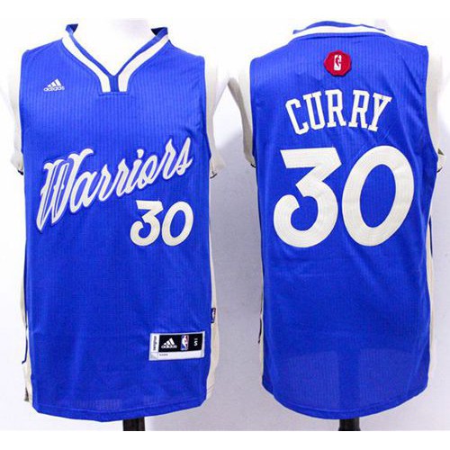Golden State Warriors #30 Stephen Curry Blue 2015-2016 Christmas Day Stitched Jersey Mens