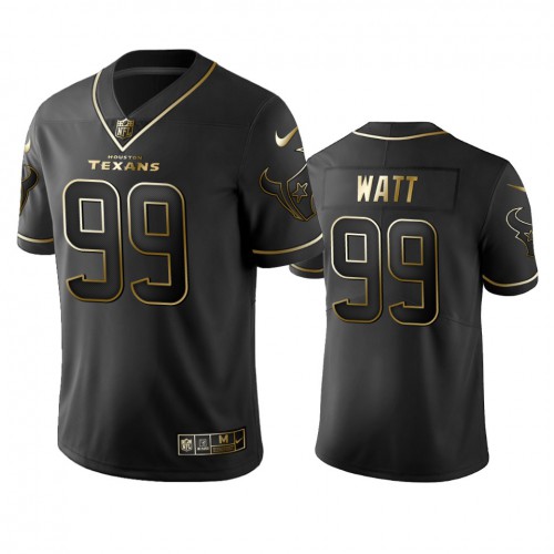Houston Texans #99 J.J. Watt Men's Stitched Vapor Untouchable Limited Black Golden Jersey Men's
