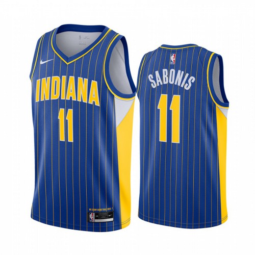 Indiana Pacers #11 Domantas Sabonis Blue Womens Swingman 2020-21 City Edition Jersey Womens