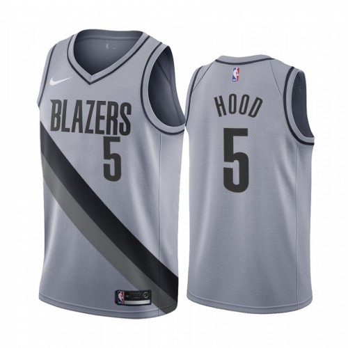 Portland Trail Portland Trail Blazers #5 Rodney Hood Gray Youth Swingman 2020-21 Earned Edition Jersey Youth