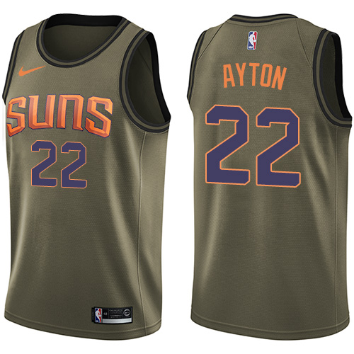 Phoenix Suns #22 Deandre Ayton Green Swingman Salute to Service Jersey Mens