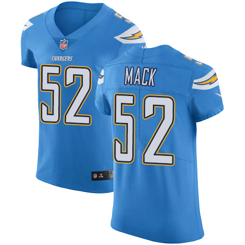Chargers #52 Khalil Mack Electric Blue Alternate Men's Stitched New Elite Jersey