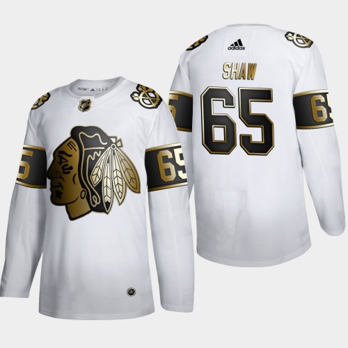 Chicago Chicago Blackhawks #65 Andrew Shaw Men's Adidas White Golden Edition Limited Stitched Jersey Men's