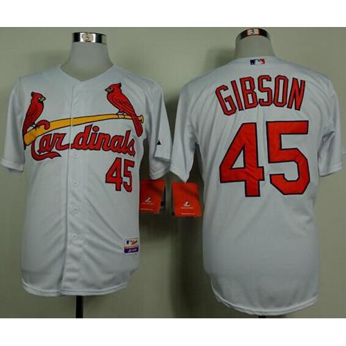 St.Louis Cardinals #45 Bob Gibson White Cool Base Stitched Jersey Men's