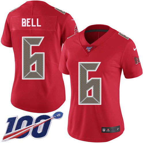 Tampa Bay Buccaneers #6 Le'Veon Bell Red Women's Stitched Limited Rush 100th Season Jersey Womens