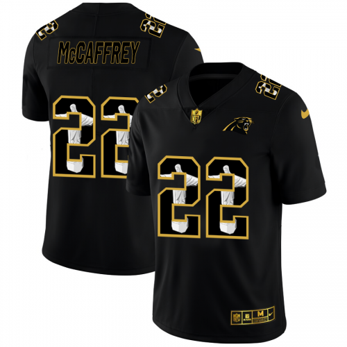 Carolina Carolina Panthers #22 Christian McCaffrey Men's Carbon Black Vapor Cristo Redentor Limited Jersey Men's