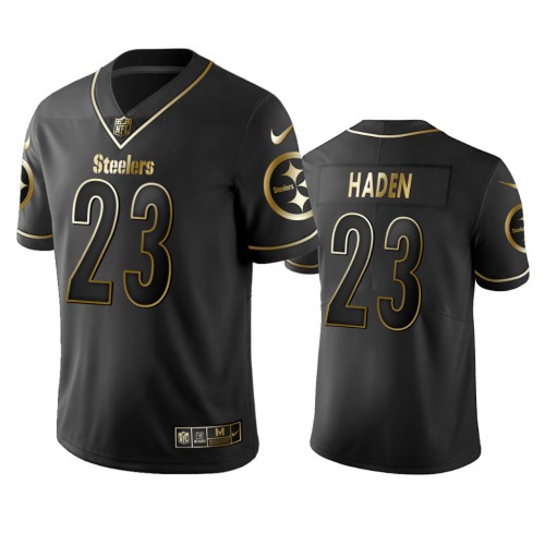 Pittsburgh Steelers #23 Joe Haden Black Golden Limited Edition Stitched Jersey Men's