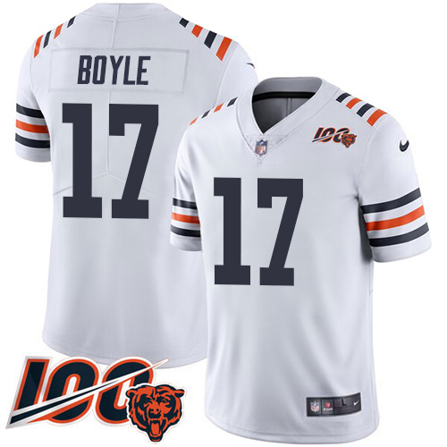 Bears #17 Tim Boyle White Alternate Men's Stitched Vapor Untouchable Limited 100th Season Jersey