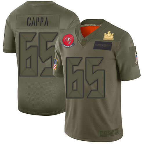 Tampa Bay Buccaneers #65 Alex Cappa Camo Youth Super Bowl LV Champions Patch Stitched Limited 2019 Salute To Service Jersey Youth
