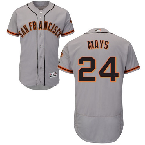 San Francisco Giants #24 Willie Mays Grey Flexbase Authentic Collection Road Stitched Jersey Men's