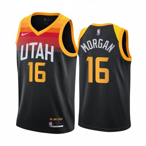 Utah Jazz #16 Juwan Morgan Black Swingman 2020-21 City Edition Jersey Mens