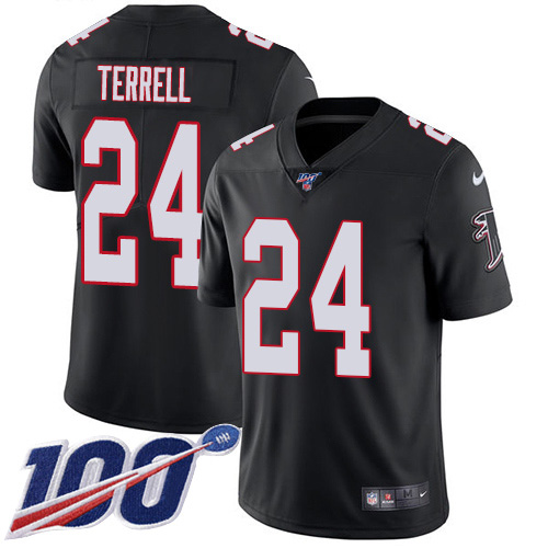 Atlanta Falcons #24 A.J. Terrell Black Alternate Men's Stitched 100th Season Vapor Untouchable Limited Jersey Men's